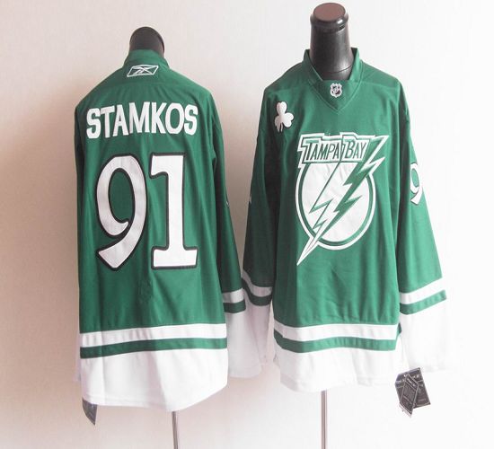 Lightning St Patty's Day #91 Steven Stamkos Green Stitched Jersey - Zenithce