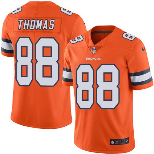 Broncos #88 Demaryius Thomas Orange Stitched Limited Rush Nike Jersey - Zenithce