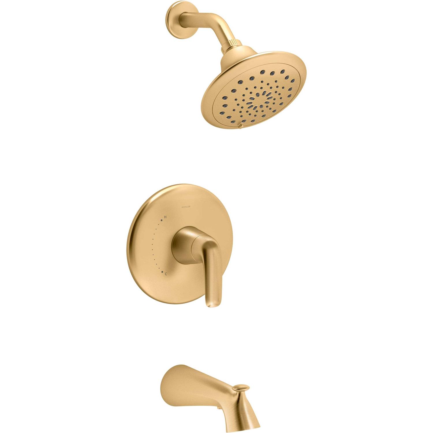 Kohler Avail Vibrant Brushed Moderne Brass Widespread 2-Handle WaterSense Bathroom Sink Faucet with Drain K-R33048-4D-2MB - Zenithce