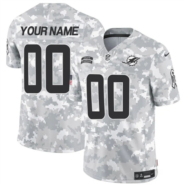 Miami Dolphins Custom Arctic Camo 2024 F.U.S.E. Salute To Service Limited Stitched Jersey - Zenithce