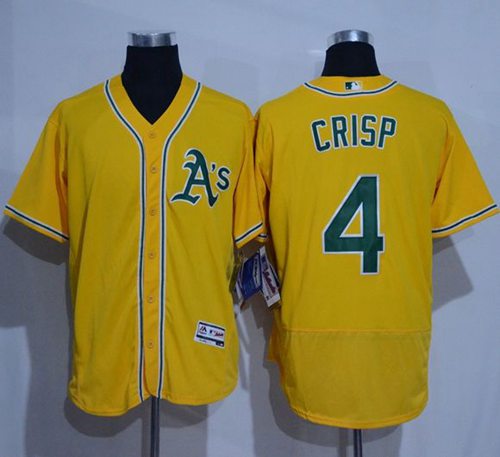 Athletics #4 Coco Crisp Gold Flexbase Authentic Collection Stitched Jersey - Zenithce