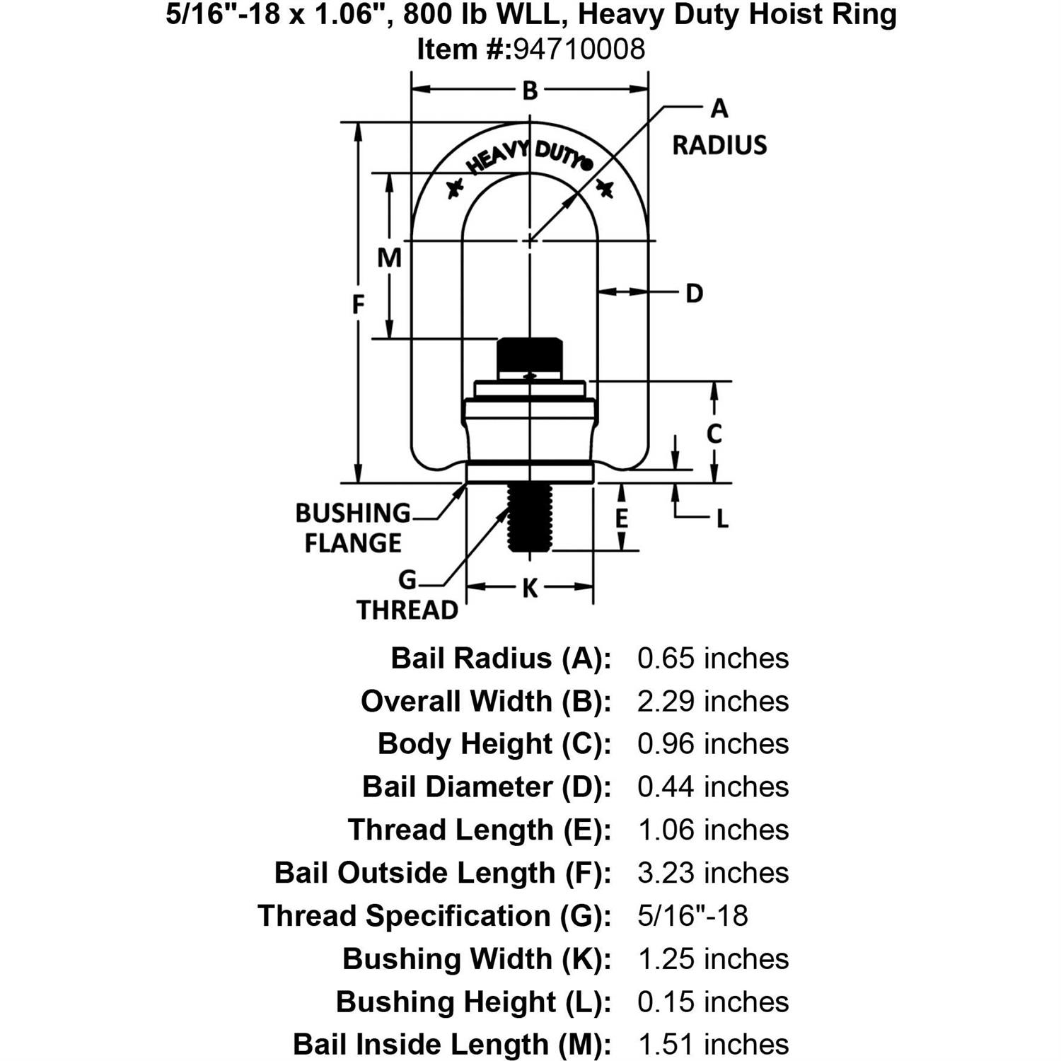 WLL Heavy Duty ADB Hoist Ring - Zenithce