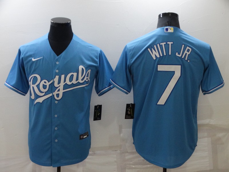 Kansas City Royals #7 Bobby Witt Jr. Light Blue Cool Base Stitched Jersey - Zenithce
