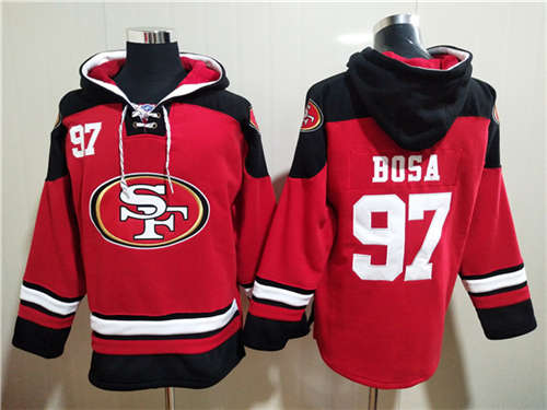 San Francisco 49ers #97 Nick Bosa Red All Stitched Sweatshirt Hoodie - Zenithce