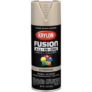 Krylon Satin Khaki Fusion All-In-One Spray Paint & Primer K02740007 - Zenithce