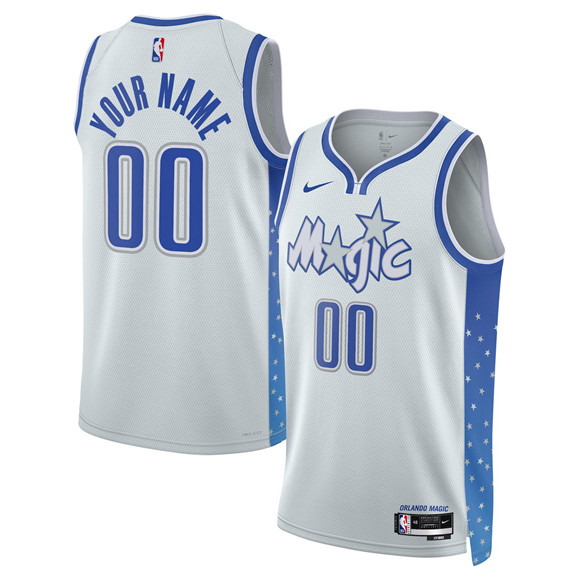 Orlando Magic Custom Silver 2025-26 City Edition Stitched Jersey - Zenithce