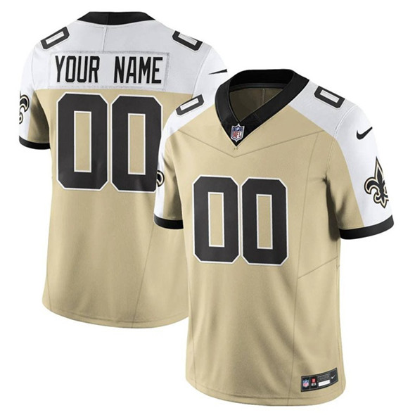 New Orleans Saints Custom Gold White Alternate 2025 F.U.S.E. Vapor Limited Stitched Jersey - Zenithce