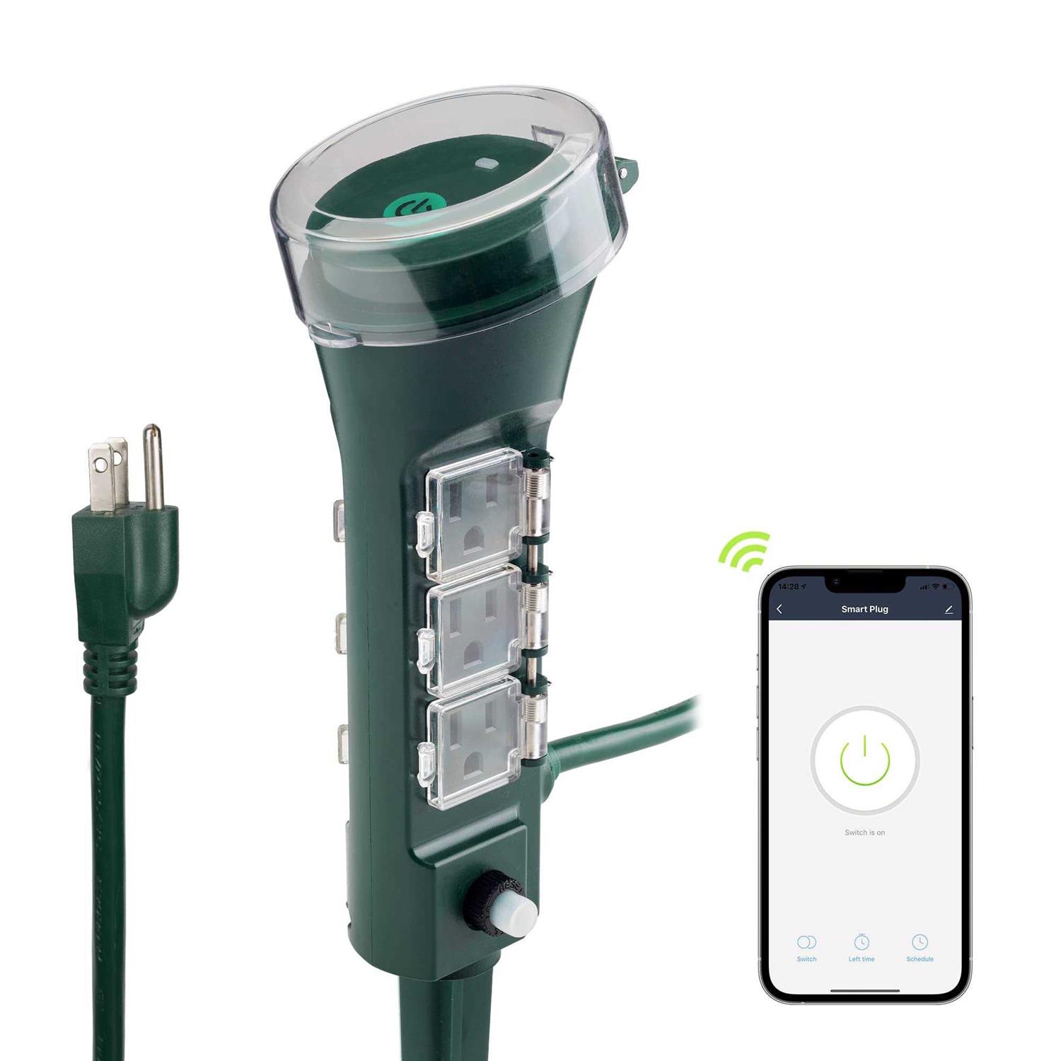 Hbn Outdoor Indoor Wireless Remote Control 3-Prong Outlet Weatherproof Heavy Duty 15 A Compact 1 Remote 3 Outlets with Remote 6-inch Cord 100ft Range - Zenithce