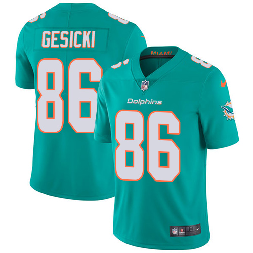 Miami Dolphins #86 Mike Gesicki Aqua Green Vapor Untouchable Limited Stitched Jersey - Zenithce