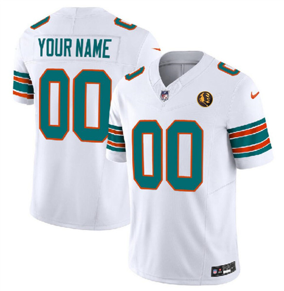 Miami Dolphins Custom White 2023 F.U.S.E. Alternate With John Madden Patch Vapor Limited Stitched Jersey - Zenithce
