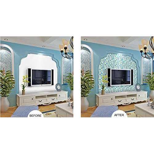 Hominter 5-Sheets Blue Cracked Mosaic Tile Kitchen Backsplash - Zenithce