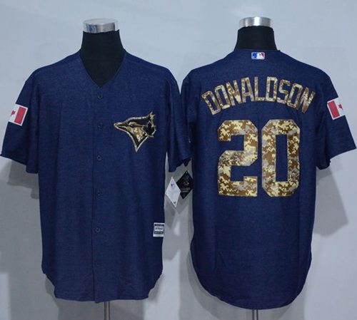 Blue Jays #20 Josh Donaldson Denim Blue Salute To Service Stitched Jersey - Zenithce