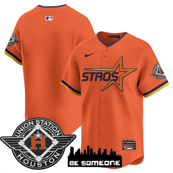 Houston Astros Blank Orange 2025 City Connect Limited Stitched Jersey - Zenithce