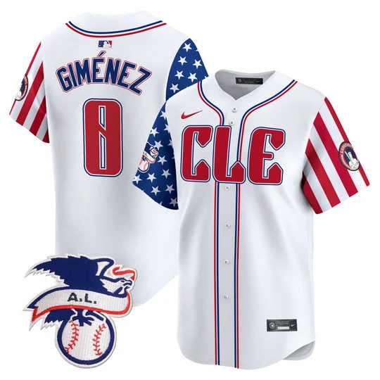 Cleveland Guardians #0 Andrés Giménez White 2024 Fourth Of July Vapor Premier Limited Stitched Jersey - Zenithce