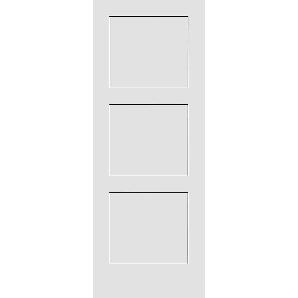 Primed 3 Equal Panel Shaker Interior Door Trimlite - Zenithce