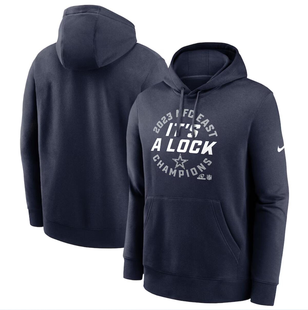 Dallas Cowboys Navy 2023 NFC East Division Champions Locker Room Trophy Collection Club Pullover Hoodie - Zenithce