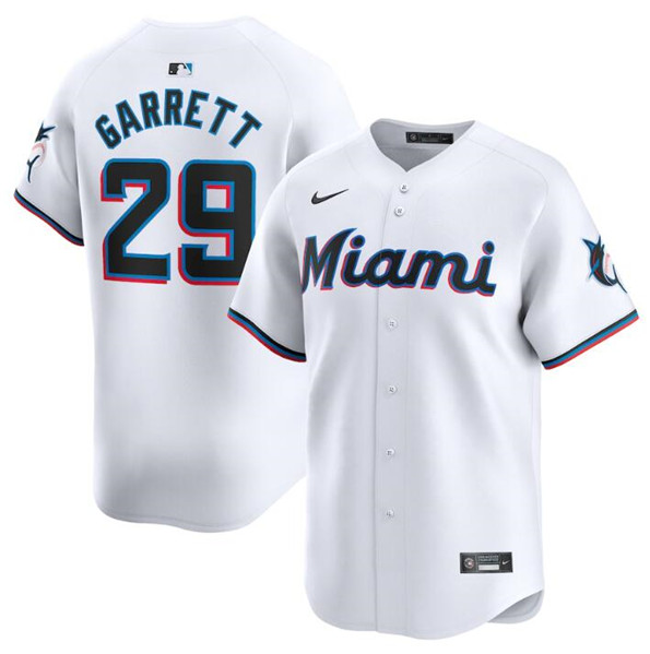 Miami Marlins #29 Braxton Garrett White 2024 Home Limited Stitched Jersey - Zenithce
