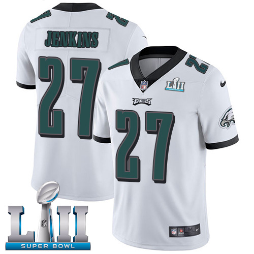 Philadelphia Eagles ##27 Malcolm Jenkins White Super Bowl LII Game Stitched Jersey - Zenithce