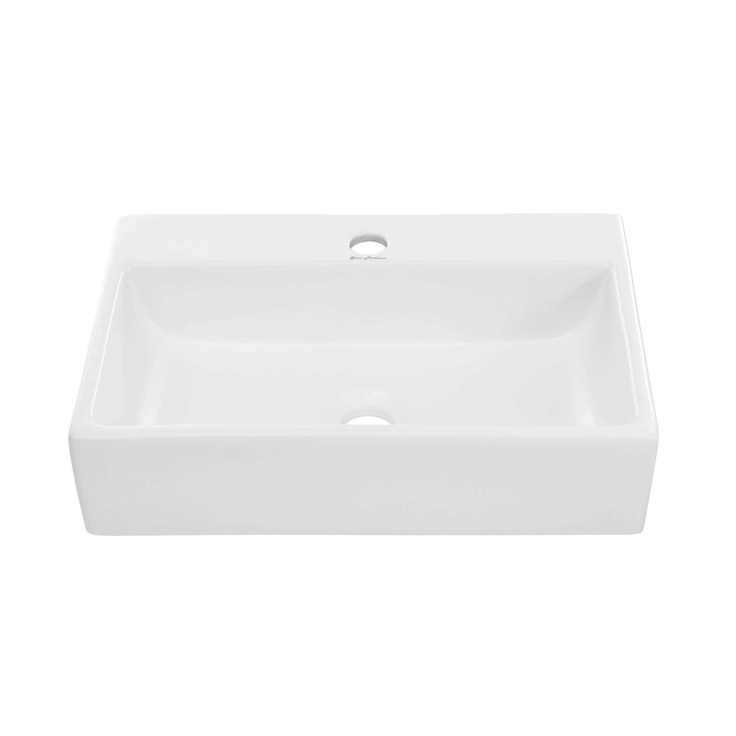 Swiss Madison Claire 20 Rectangle Ceramic Vessel Sink SM-VS203 - Zenithce