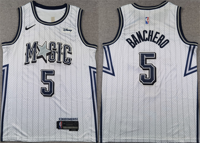 Orlando Magic #5 Paolo Banchero Silver 2024-25 City Edition Stitched Jersey - Zenithce