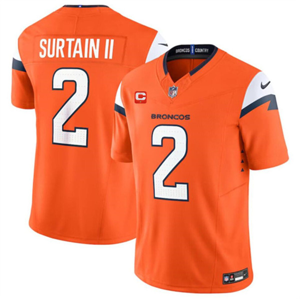 Denver Broncos #2 Pat Surtain II Orange 2024 F.U.S.E. With 1-Star C Patch Vapor Limited Stitched Jersey - Zenithce