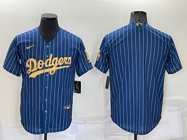 Los Angeles Dodgers Blank Navy Gold Cool Base Stitched Baseball Jersey - Zenithce
