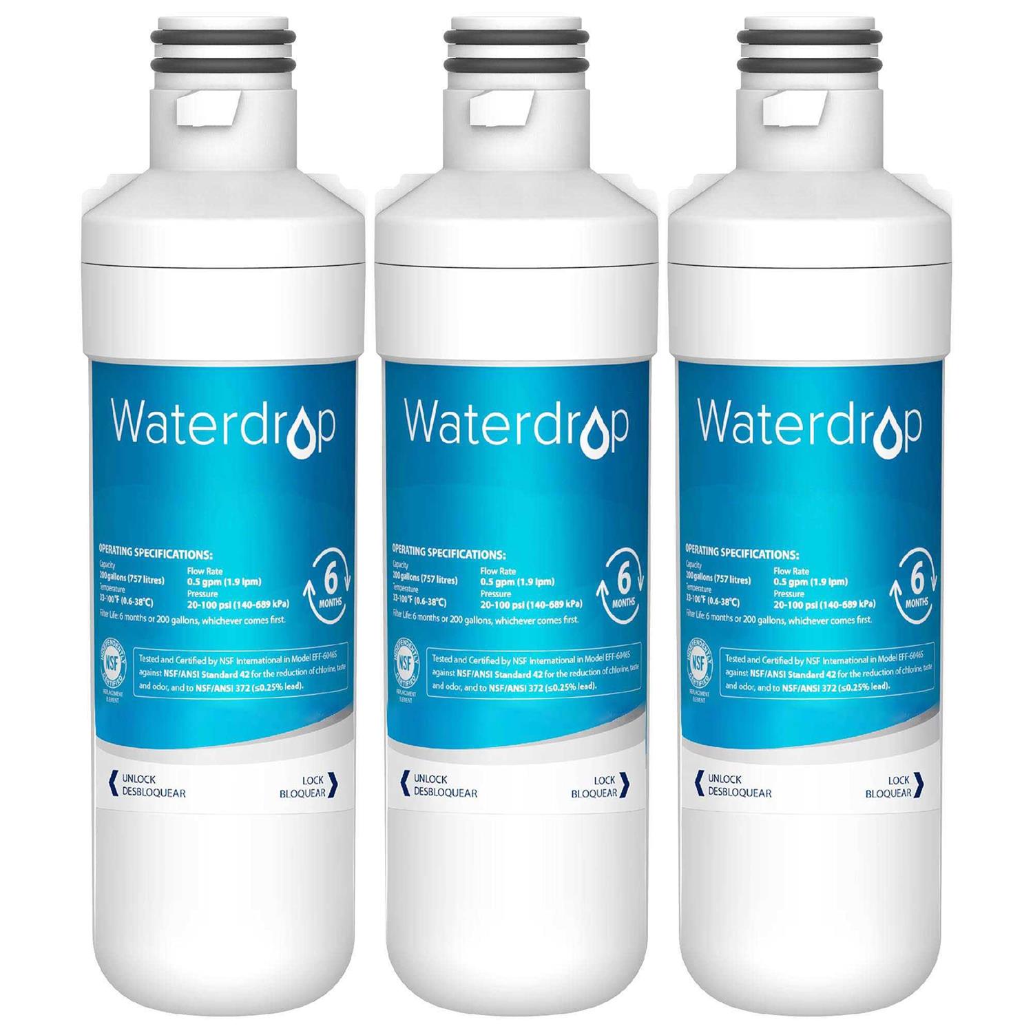 Waterdrop Lt1000pc Adq747935 Mdj64844601 Refrigerator Water Filter Replacement for LG Lt1000p - Zenithce