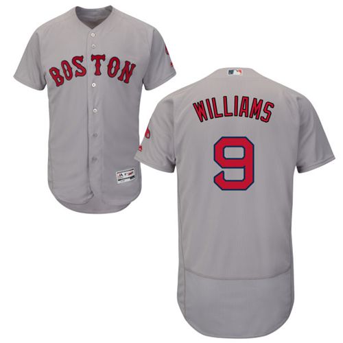 Red Sox #9 Ted Williams Grey Flexbase Authentic Collection Stitched Jersey - Zenithce