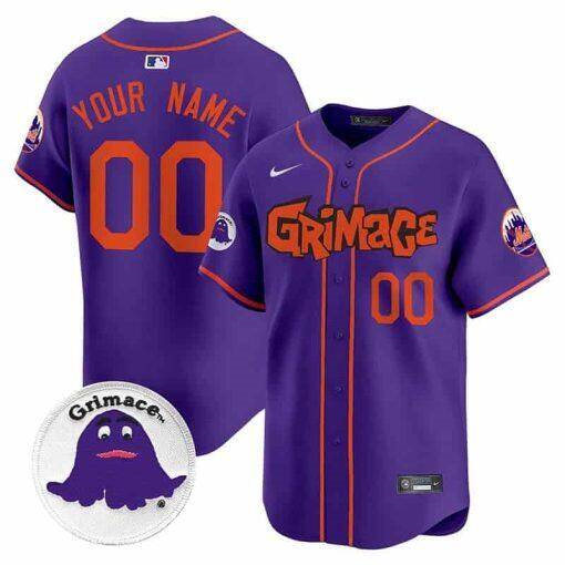 New York Mets Cutsom Purple Grimace V2 Vapor Limited Stitched Jersey - Zenithce