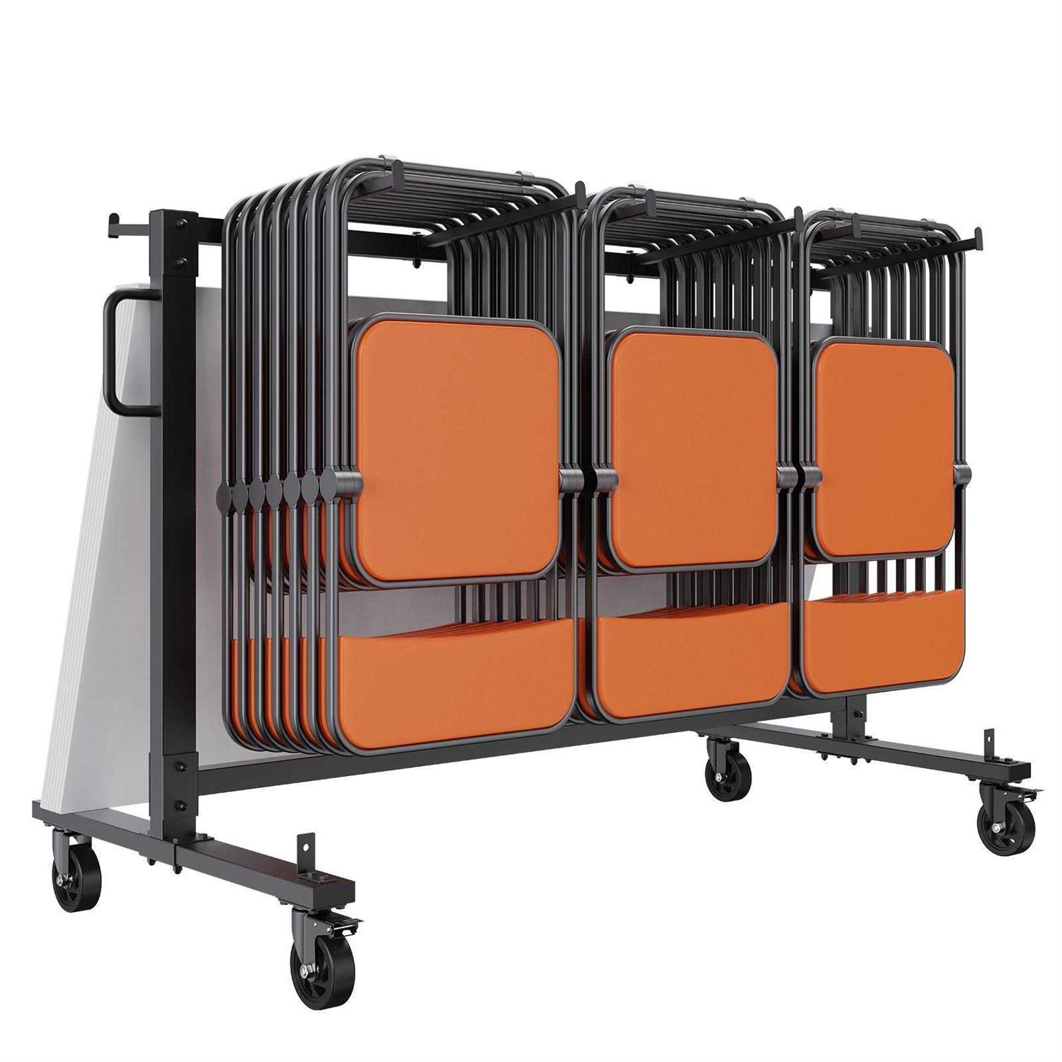 VEVOR Folding Chair Dolly 39L x 21W x 42.9H L-Shaped Steel Vertical Storage Cart - Zenithce