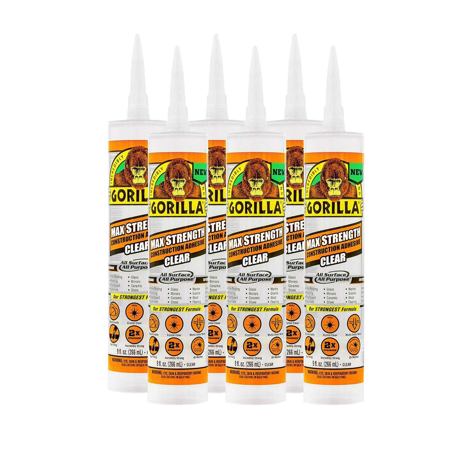 Gorilla Max Strength Clear Construction Adhesive - Zenithce