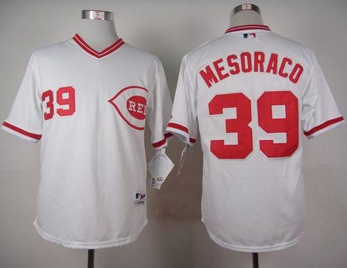Reds #39 Devin Mesoraco White 1990 Turn Back The Clock Stitched Jersey - Zenithce