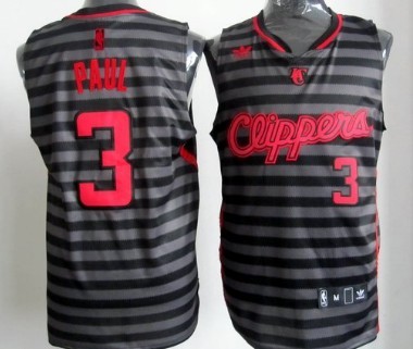 Los Angeles Clippers #3 Chris Paul Gray With Black Pinstripe Jersey - Zenithce