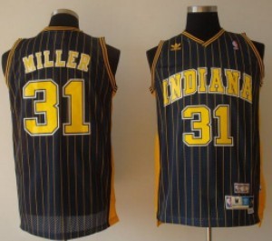 Indiana Pacers #31 Reggie Miller Navy Blue Pinstirpe Swingman Throwback Jersey - Zenithce