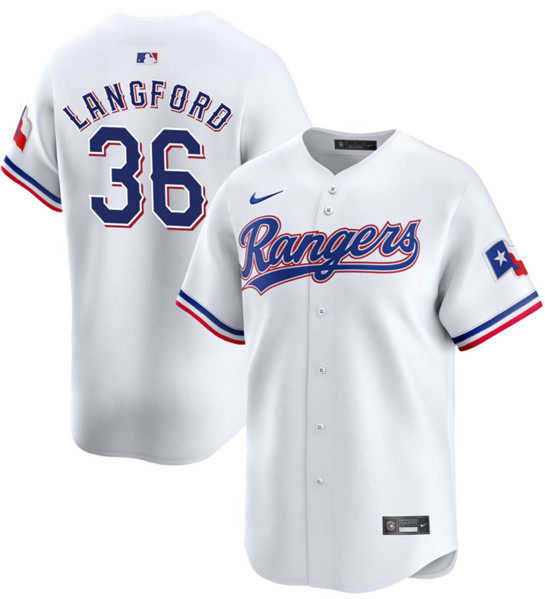 Texas Rangers #36 Wyatt Langford White 2024 Gold Collection Cool Base Stitched Jersey - Zenithce