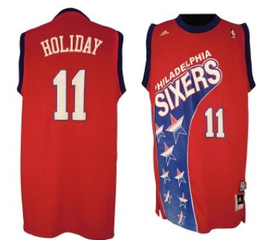 Philadelphia 76ers #11 Jrue Holiday ABA Hardwood Classic Fashion Swingman Red Jersey - Zenithce