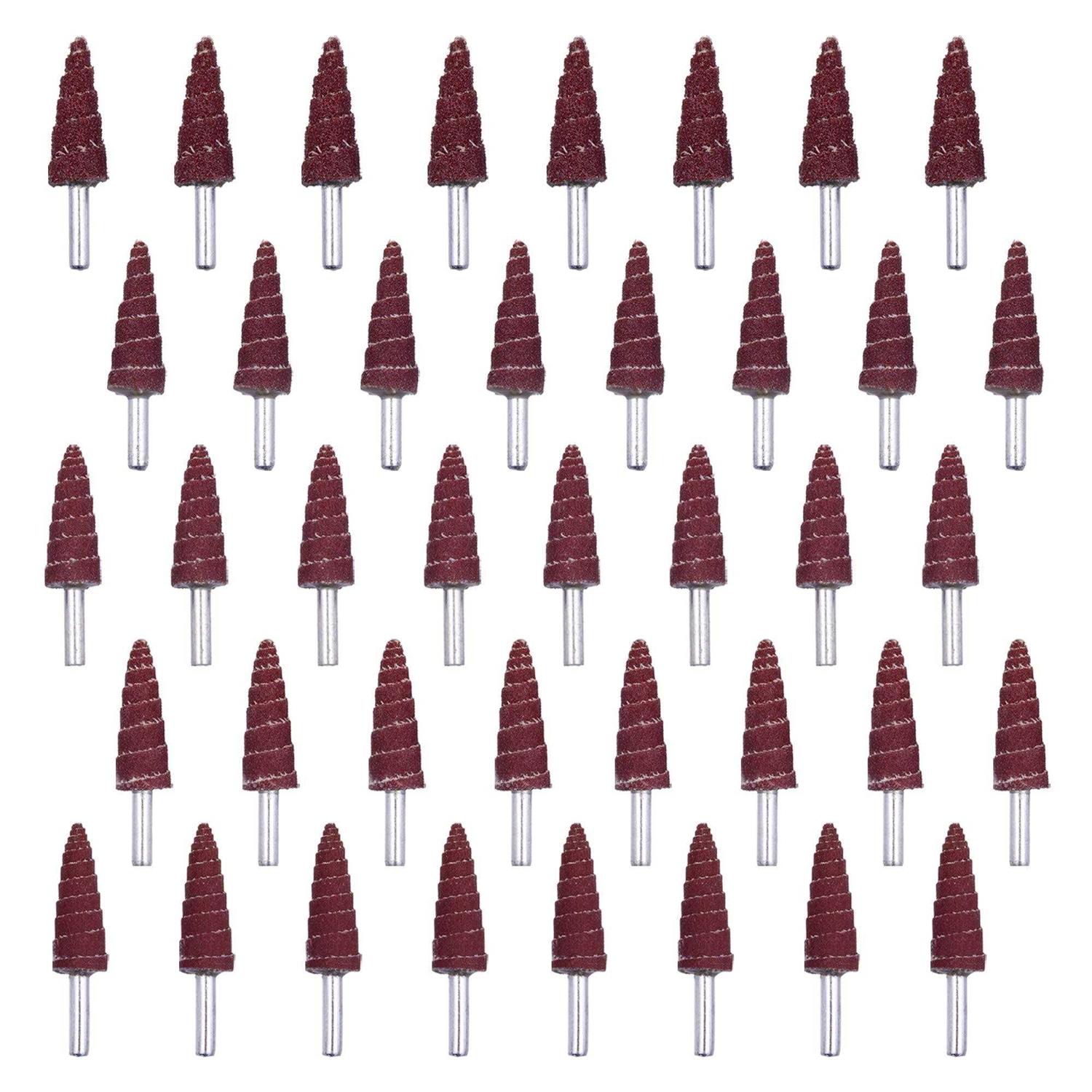 Mixiflor 24Pack Abrasive Flap Wheel Sander,80 Grit 1/4Shank Diameter Cone Shape - Zenithce