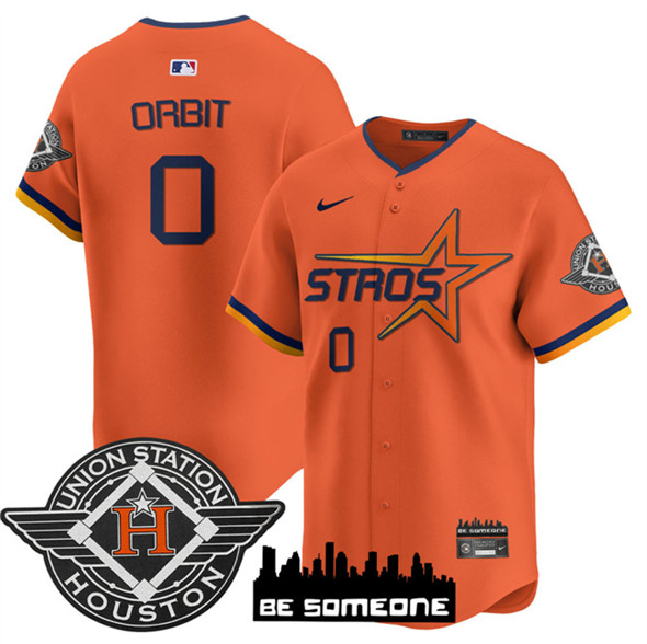 Houston Astros #0 Orbit Orange 2025 City Connect Limited Stitched Jersey - Zenithce
