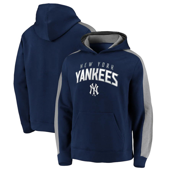 New York Yankees Navy Game Time Arch Pullover Hoodie Pullover Hoodie - Zenithce