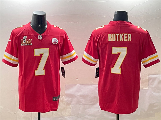 Kansas City Chiefs #7 Harrison Butker Red 2025 Super Bowl LIX Patch Vapor Untouchable Limited Stitched Jersey - Zenithce