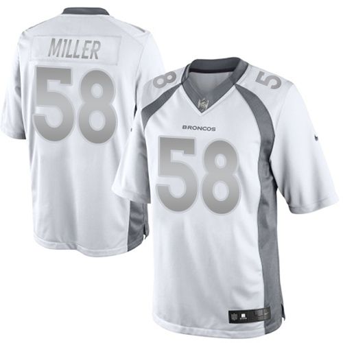 Broncos #58 Von Miller White Stitched Limited Platinum Nike Jersey - Zenithce