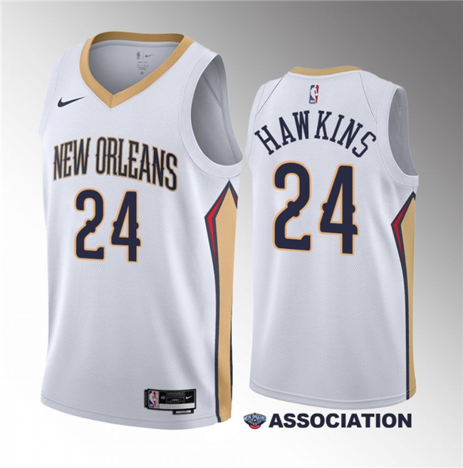New Orleans Pelicans #24 Jordan Hawkins White 2023 Draft Association Edition Stitched Jersey - Zenithce