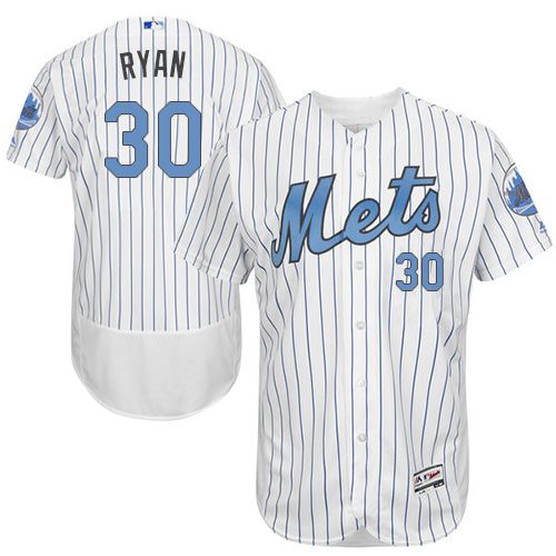 Mets #30 Nolan Ryan White(Blue Strip) Flexbase Authentic Collection 2016 Father's Day Stitched Jersey - Zenithce