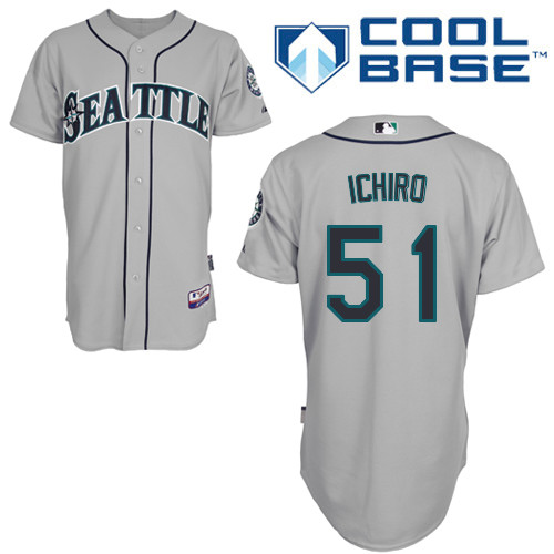 Mariners #51 Ichiro Suzuki Grey Cool Base Stitched Jersey - Zenithce