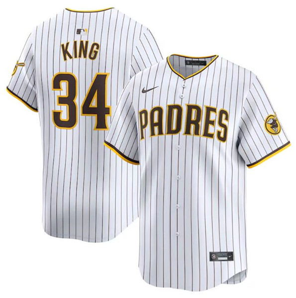 San Diego Padres #34 Michael King White 2024 Home Limited Stitched Jersey - Zenithce