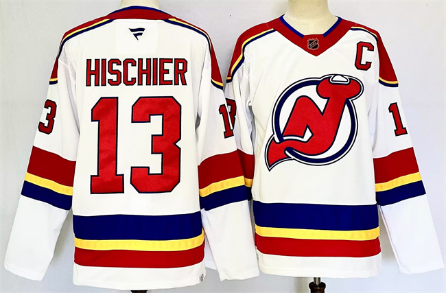 New Jersey Devils #13 Nico Hischier White 2024-25 With C Patch Stitched Jersey - Zenithce