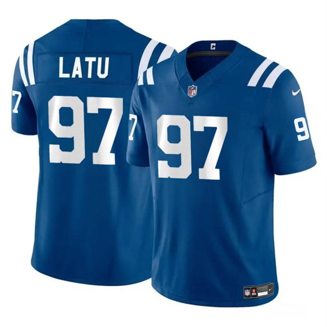Indianapolis Colts #97 Laiatu Latu Blue 2024 Draft F.U.S.E. Vapor Limited Stitched Jersey - Zenithce