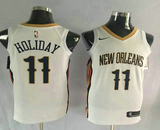 New Orleans Pelicans #11 Jrue Holiday New White 2017-2018 Swingman Stitched Jersey - Zenithce