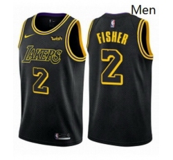 Los Angeles Lakers 2 Derek Fisher Swingman Black City Edition Jersey - Zenithce