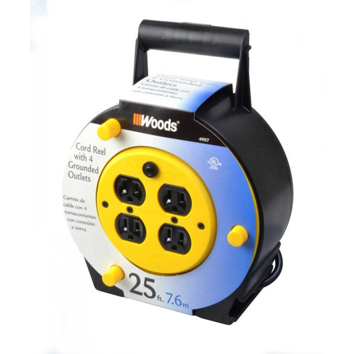 Woods 22849 Metal Extension Cord Reel Stand In Black - Zenithce